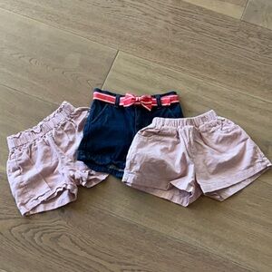 Set of Pink and Navy Baby Shorts